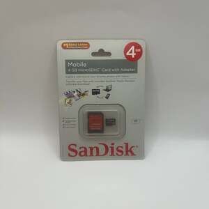 SanDisk 4GB microSDHC Memory Card with SD Adapter - Brand New Sealed